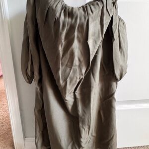 Bebe Olive Green Satin Dress
